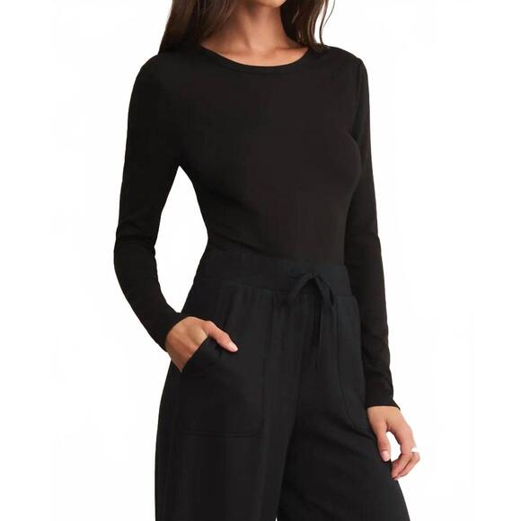 NEW Z SUPPLY second skin crew top in black - Picture 3 of 4